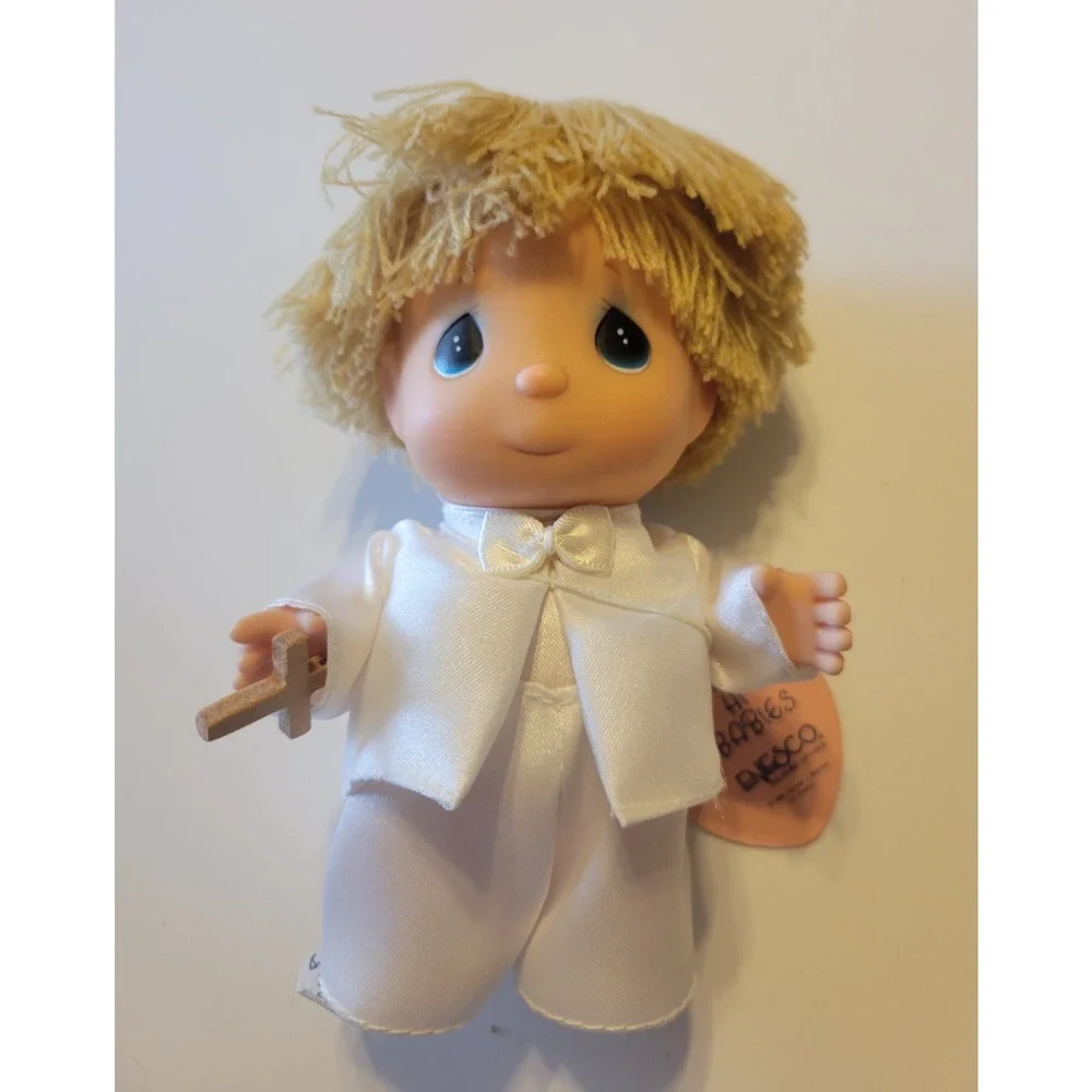 Vintage 1988 Enesco Hi Babies Precious Moments Baptismal Doll with Cross‎ 5